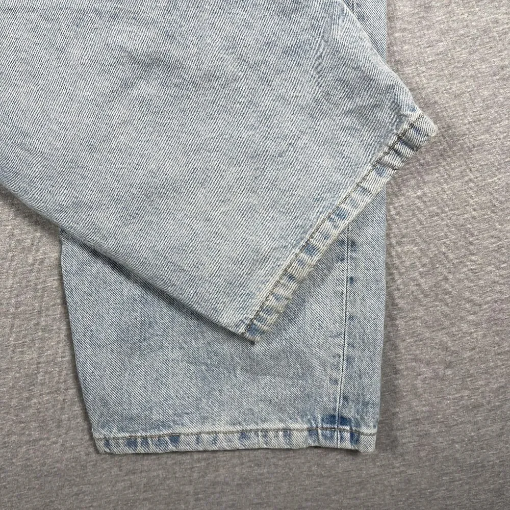H&M Jeans Mens 29x32 Blue Light Wash Baggy Wide-Leg Relaxed Zip Fly Skater Y2K